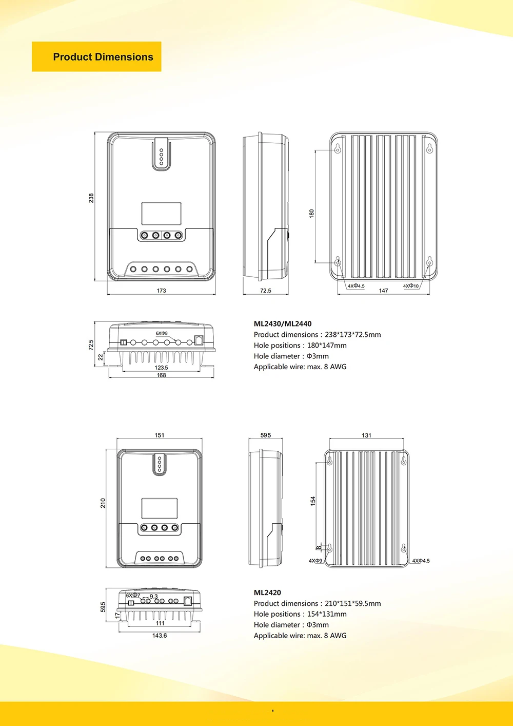 SRNE ML2420 20A 12 V/24 V контроллер MPPT Солнечный контроллер зарядки панели