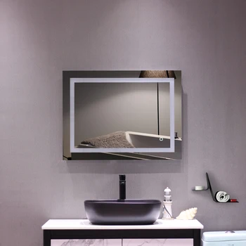 

32"x 24" Built-in Light Strip Touch LED Bathroom Mirror Silver Fast Delivery