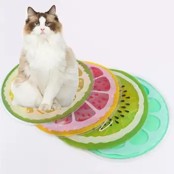 

New Dog Bed Fruit Shape Mats Round Colorful Fruit Print Pet Deds Cat Ice Pad Small Medium Cats Mat Dogs Sleeping Mattress Bed