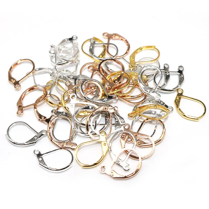 Fashion 50pcs Clip Earring Silver Copper Clip on Earring Findings Clasp Earings Making Accessories Clip Earing No Pierced