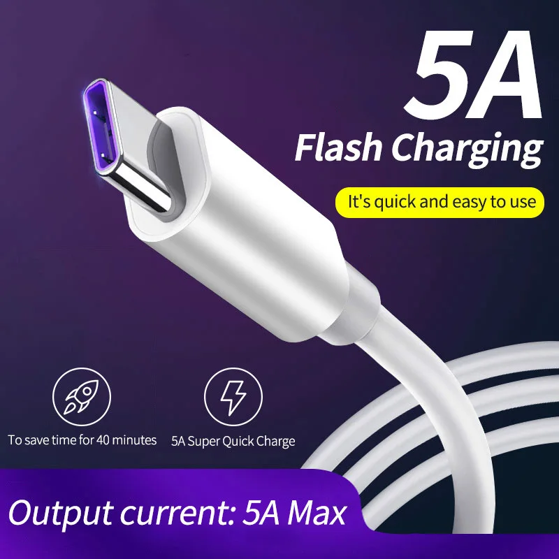 USB кабель Chtun 5 А Type C для быстрой зарядки Huawei OPP Vivo Samsung Galaxy|Кабели передачи данных| |