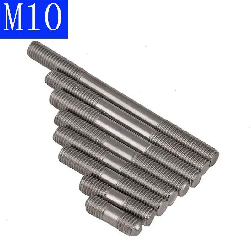 M10 x1.5 30mm 250mm metrik 304 paslanmaz çelik çift uçlu dişli saplama ...