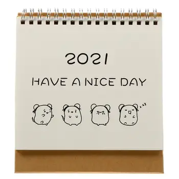 

1pc Tabletop Calendar Fashionable Delicate Exquisite Practical Desk Calendar 2021 Calendar Calendar Notepad