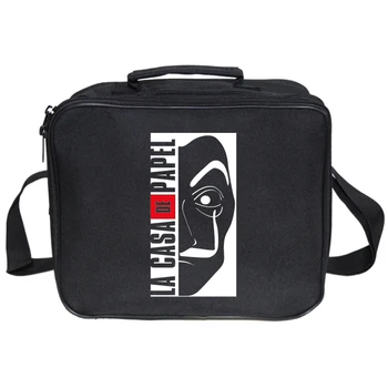 

La Casa De Papel Printed Food Bag Students School Lunch Bag for Kids Large Lunch Box Bag Teenager La Casa De Papel Lunch Bags