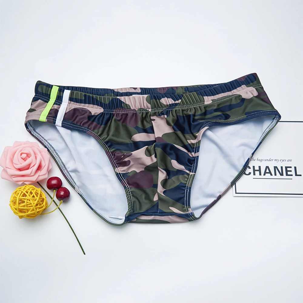 Swimsuit Men Briefs Shorts Print Fashion Quick-Drying Breathable