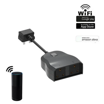 

Home -UK Dual Outlet WiFi Smart Plug Socket Remote Power Switch Alexa /Google