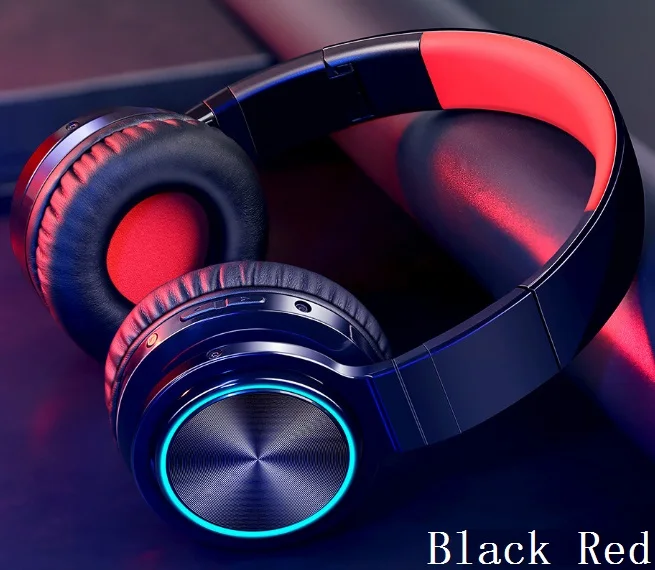 Picun B12 Bluetooth 5,0 беспроводные наушники HiFi шумоподавление стерео наушники длительное время ожидания гарнитура Поддержка TF карты - Цвет: Black Red