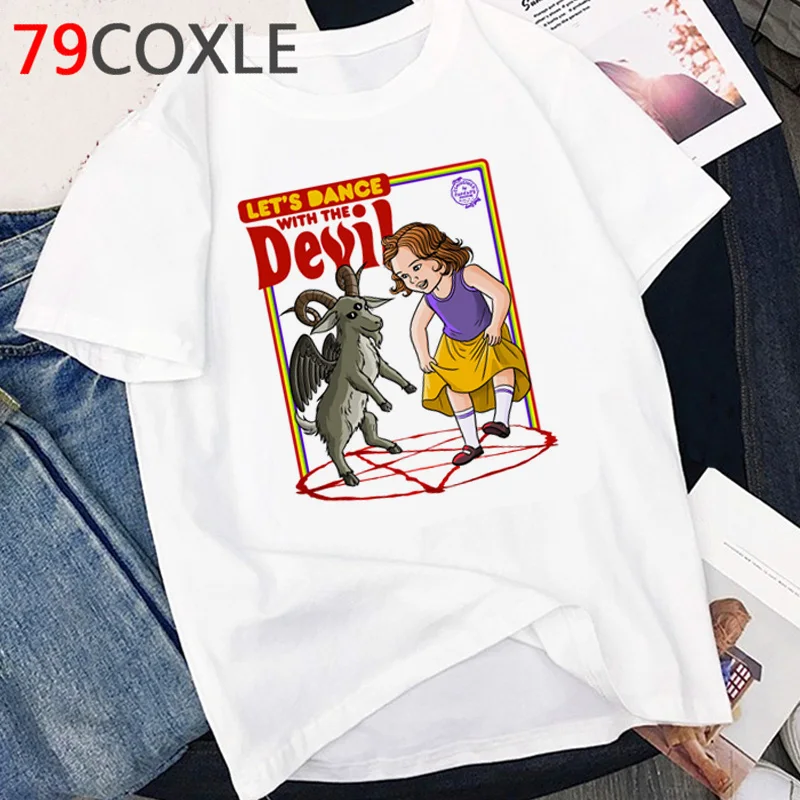 Satan Horror T Shirt Women Demon Death Scary Devil Funny T-shirt Satanism  Alien Grim Reaper Satanist Graphic T Shirts Female