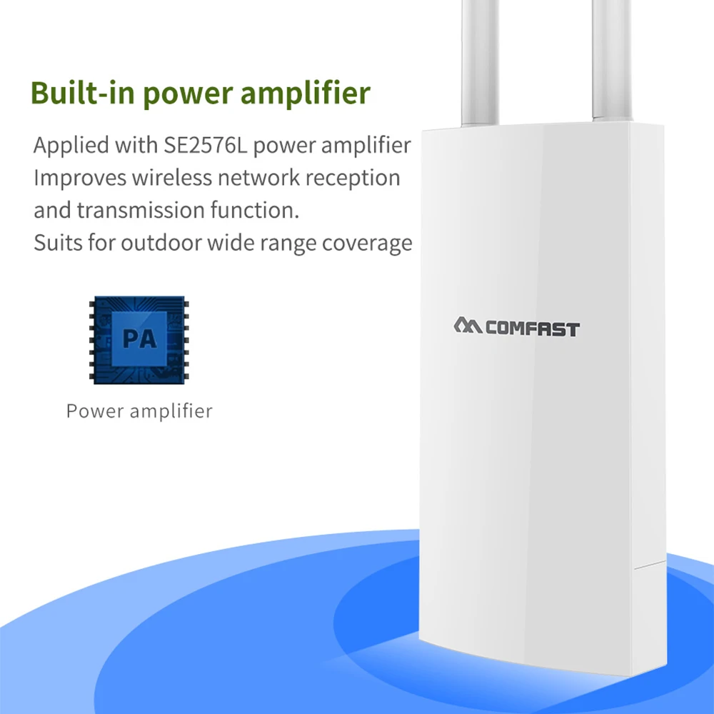 COMFAST CF-EW71 беспроводной маршрутизатор Высокая мощность Wi-Fi всенаправленный охват 300 Мбит/с наружный маршрутизатор