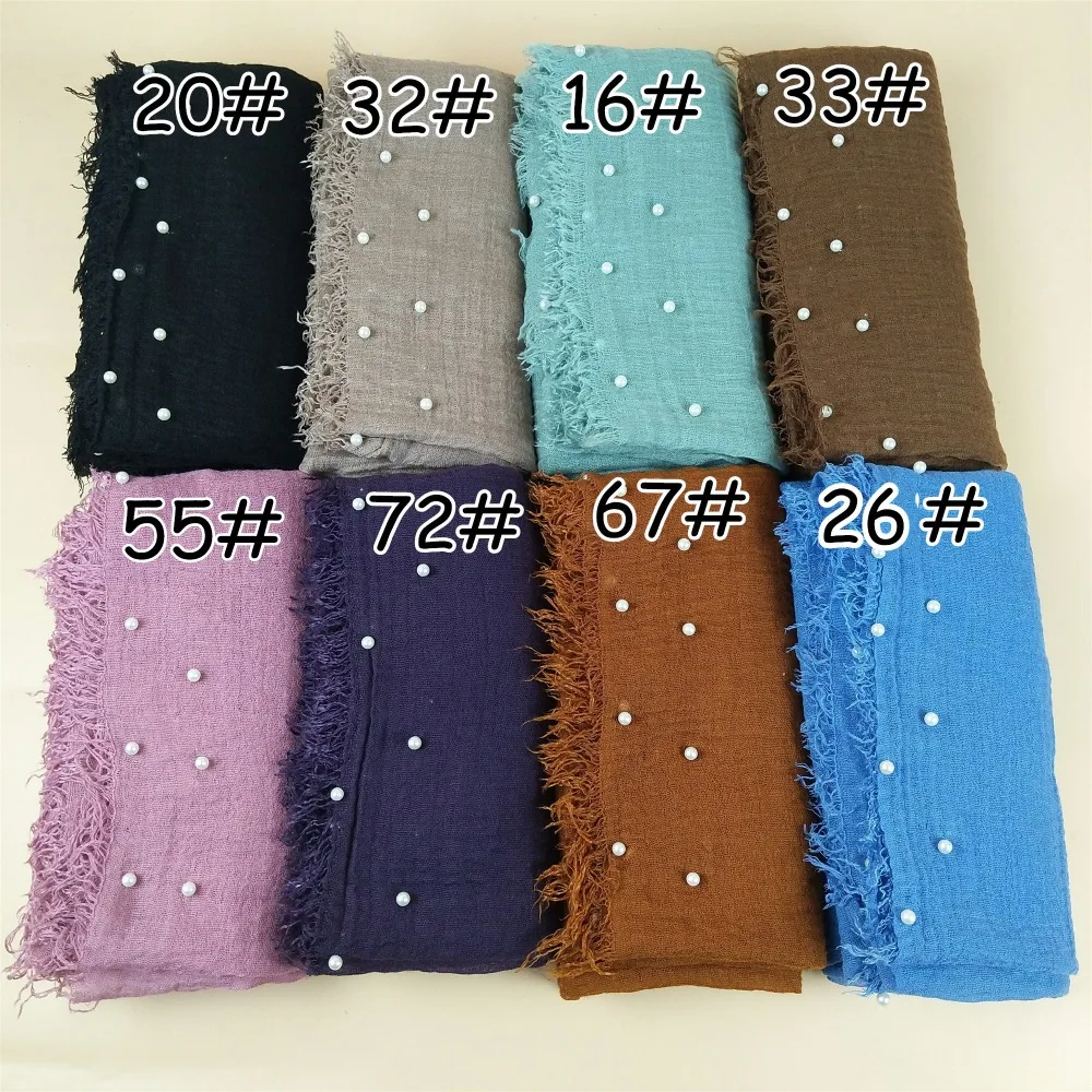 S43 10 шт. высокое качество морщинка хиджаб шаль морщин шарф хлопок накидка из вискозы повязка на голову 180*80 см можно выбрать цвета