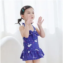 Г. Новая модель, цельный купальный костюм для девочек детский купальник фиолетового цвета с принтом лебедя детская одежда для купания детские купальные костюмы для девочек