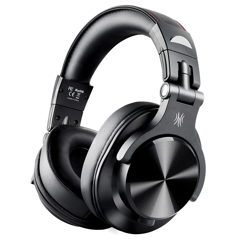 Black Oneodio Fusion профессиональные Проводные студийные DJ наушники+ беспроводная Bluetooth 4,0 гарнитура HIFI стерео монитор наушники с микрофоном - Цвет: Black