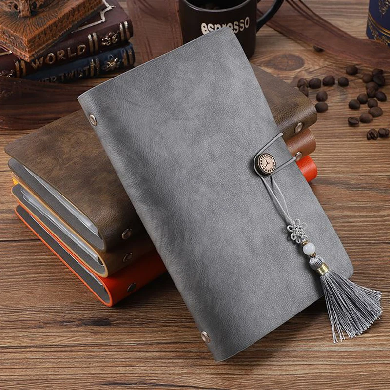 Travel Journal Notebook Softcover loose leaf binder diary 19x12cm Planner vintage Refillable inner