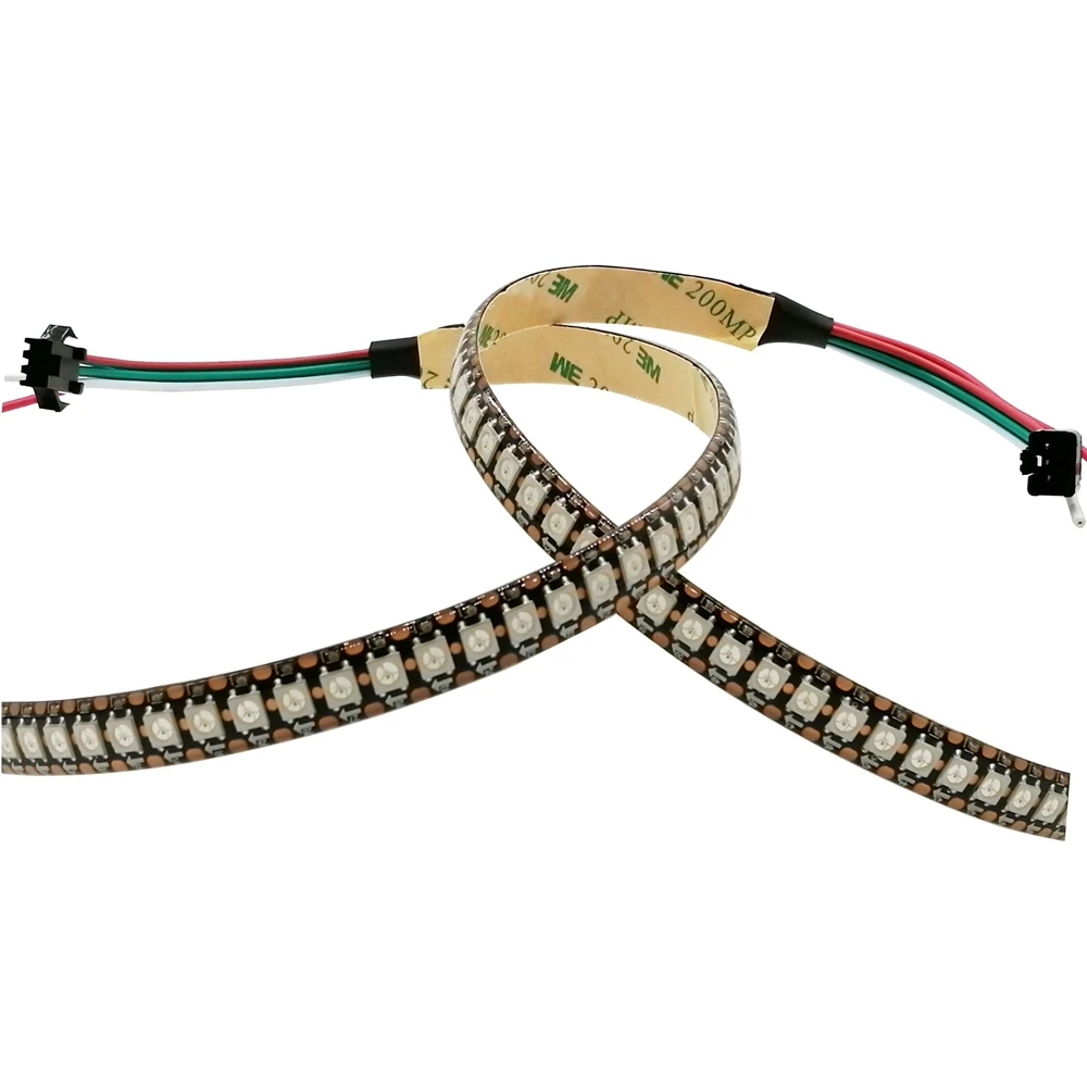 DC5V WS2812B Individually Addressable Luce Led Strip Light 5050 RGB 3Pin Smart 144 Pixels/M Black White PCB IP30 IP65 IP67 1-2M