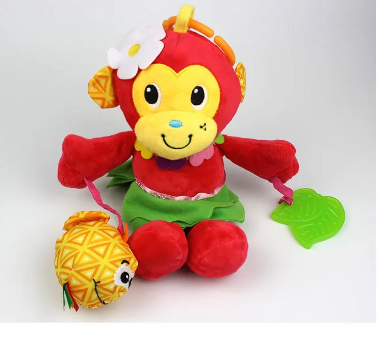 Happy Monkey Красной обезьяны кровать слинг погремушка-грызунок из плюша детские развивающие игрушки. 12