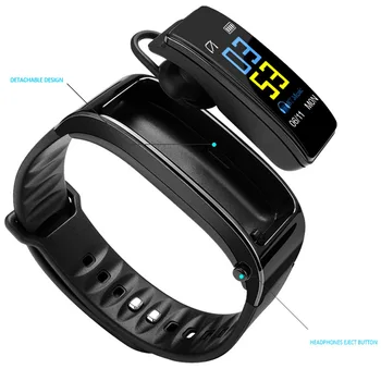 

Hot Sale 2 In 1 Smart Bracelet with Bluetooth Earbuds HeartRate Monitor Waterproof Watch