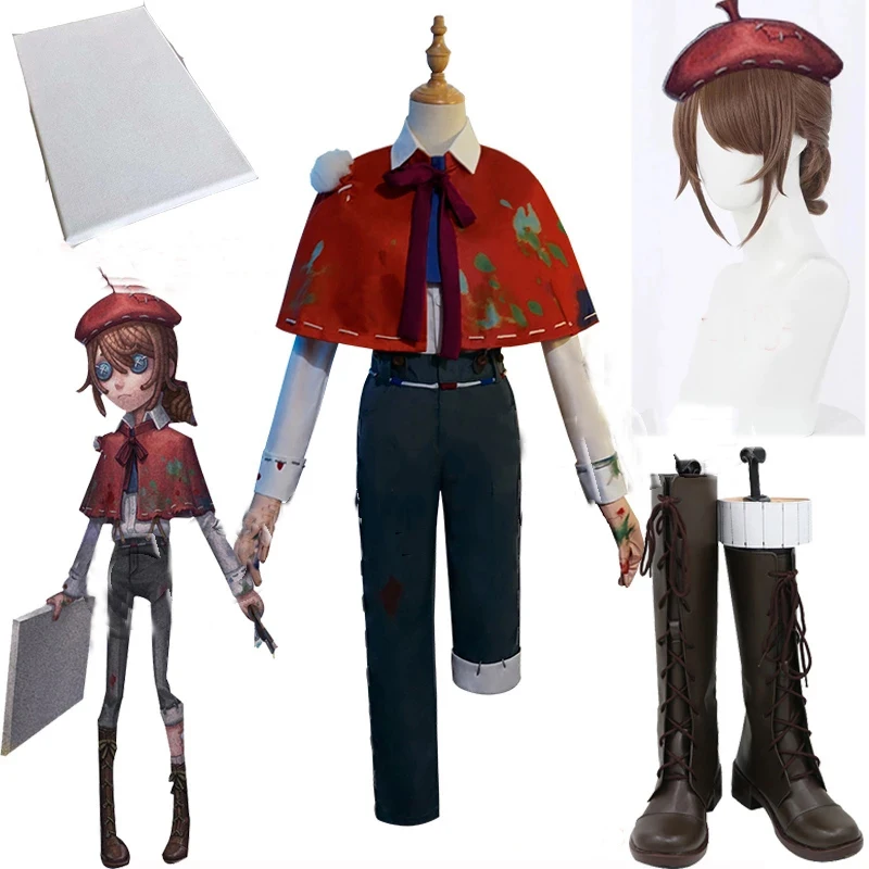 

Edgar Valden Game Identity V Cosplay Costumes Painter Edgar Valden New Survival Suit Uniform Halloween Cosplay Costume Wig Shoes
