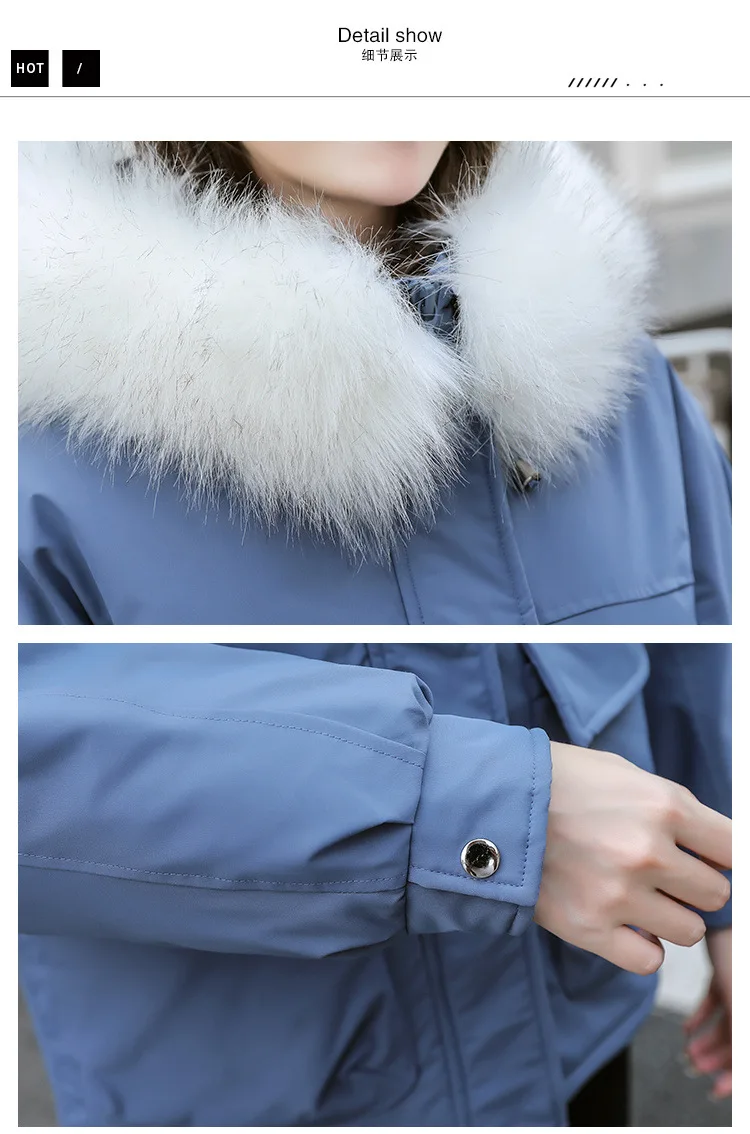High-End Large Size Cotton Coat WOMEN'S Coat Autumn And Winter New Style Fashion Loose-Fit Slimming-Style Short Hooded Fur