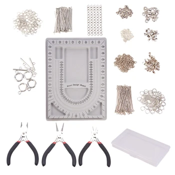 

Jewelry Making Tool Kit DIY Beading Design Supplies Kit Jewelry Accessories Set Necklace Handmade Pliers Line Design Plate