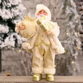 

1pc Doll Cute Christmas Durable Standing Cotton Golden Decor Ornament for Party Women Child Decor
