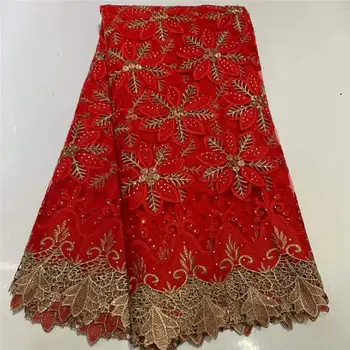 

Wholesale African Lace Fabric 2019 High Quality Lace French Lace Fabric Stone Lace Fabric Beautiful Yellow White Color ZQA42007