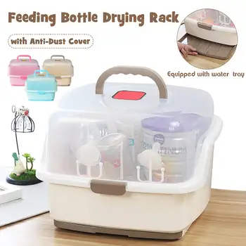 

Baby Feeding Bottle Drying Rack Newborn Multifunctional Bottle Storage Box Baby Bottle Holder Drain and Tableware Cupboards
