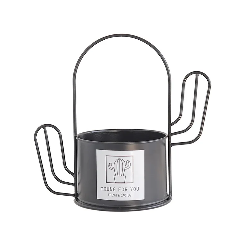 Ins Nordic iron flower pot flower shop creative portable wrought iron flower bucket
