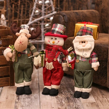 

3PCS/LOT Christmas Doll Christmas Decorations for Tree santa claus/snowman/elk Christmas Ornaments
