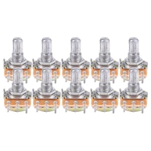 10pcs 5K ohm 6mm Split Knurled Shaft Single Linear Rotary Potentiometer