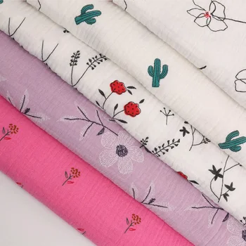 

Fabric for sewing 40s print crepe gauze fabric Japanese style sewing material for DIY 50x135cm TJ0731