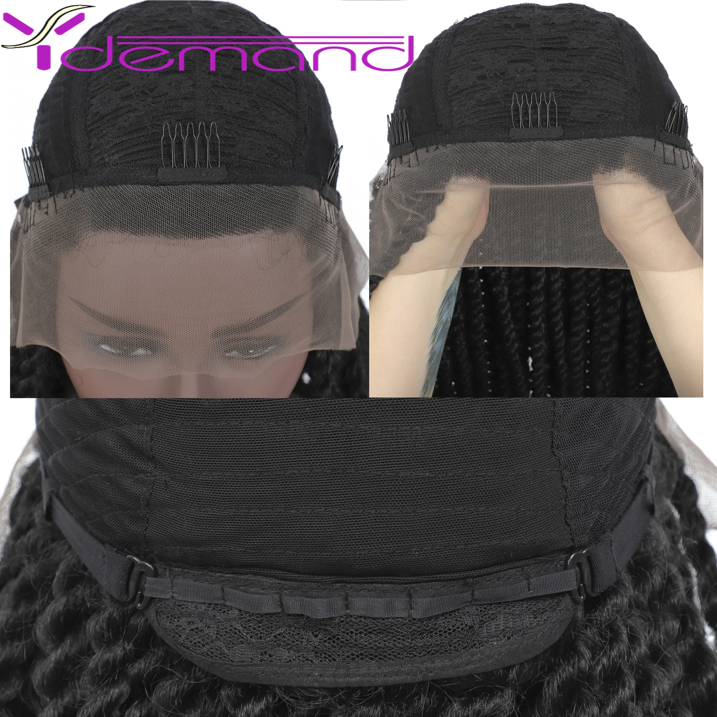 Y demand 2X Twist-Braids Wigs For Women 20" Synthetic Lace Front Afro Braided Wigs For Black Women Full Head Wig