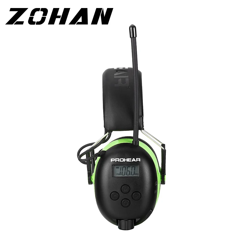 ZOHAN литиевая батарея Bluetooth и радио AM/FM Безопасная электронная съемка ушные наушники NRR 25 дБ Защита слуха ушные защитники Тактический протектор для кошения