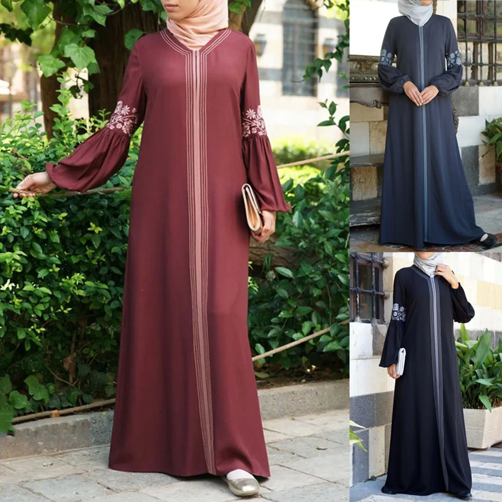 Мусульманское платье abaya, длинное платье, Ближний Восток, Рамадан, Арабский исламский стиль, одежда с принтом, винтажный кафтан, исламские макси платья, W905