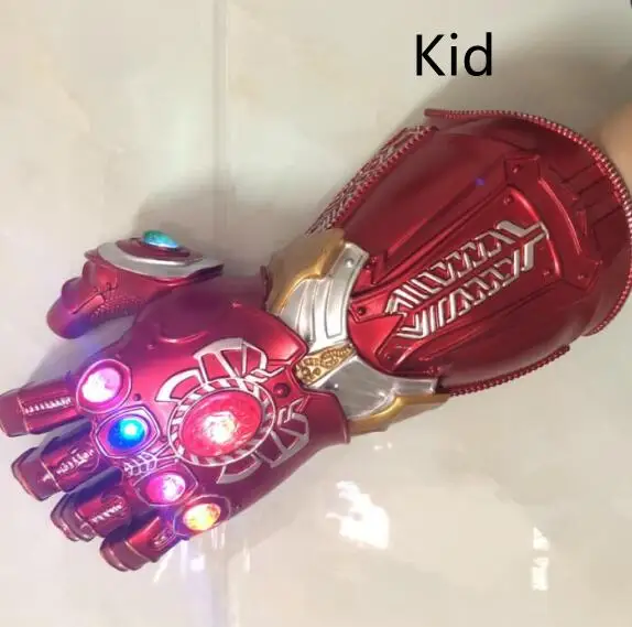 PVC LED Для Мстителей танос 4 эндгейм перчатки Таноса Led бесконечность Gauntlet Бесконечность камни войны Led ПВХ перчатки маска для детей взрослых Хэллоуин - Цвет: PVC LED