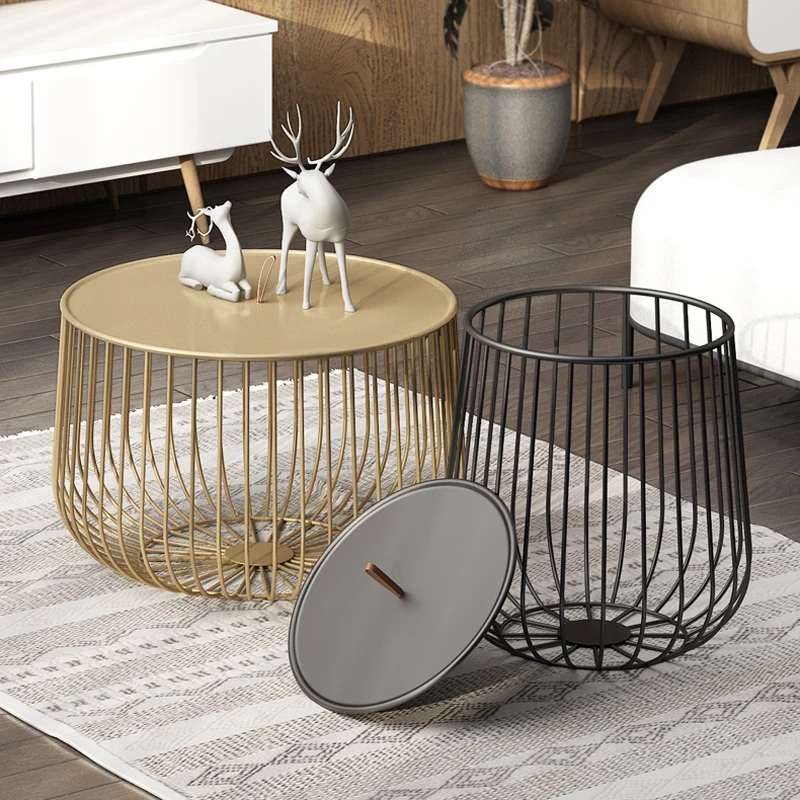 Nordic Iron Art Creative Simple Sofa Coffee Table Metal Living Room Office Ins Wind Milk Tea Shop Lazy Sofa Table Desk