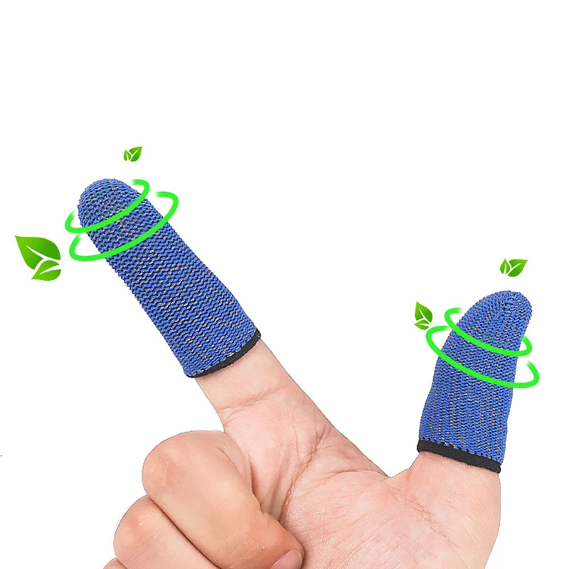 Игровые перчатки для пальцев, игровой контроллер, защита от пота, не царапается, чувствительный дышащий нейлоновый сенсорный экран для мобильного телефона - Цвет: blue normal