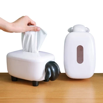 

XUZNHE Living Room Simple Cute Lamb Tissue Box Paper Towel Holder Wipes Box For Ccar Decorative Boxes Home Organizer