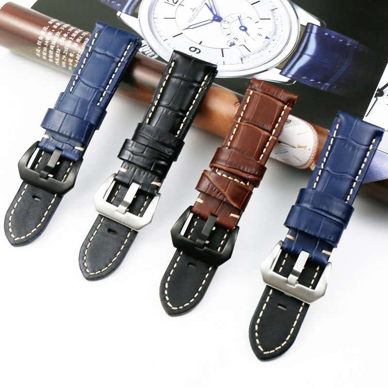 Аксессуары для часов кожаный ремешок мужской Подходит для Panerai PAM111 Crazy Horse кожа 24 мм 26 мм Женский спортивный водонепроницаемый ремешок