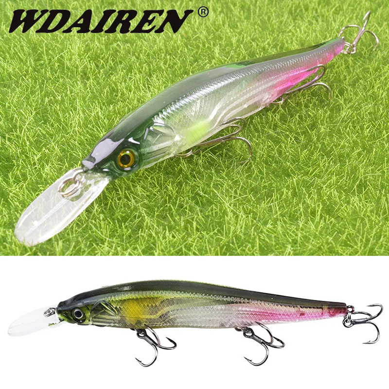 WDAIREN Pesca гольян рыболовные приманки воблеры искусственная жесткая приманка для ловли басов снасти с 3 тройными Крючки приманки