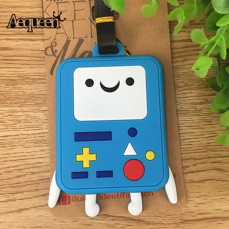 

Cute Cartoon Luggage Tags Baggage Name Label Address Identifier Travel Accessories Silicone Gel ID Name Card Holder