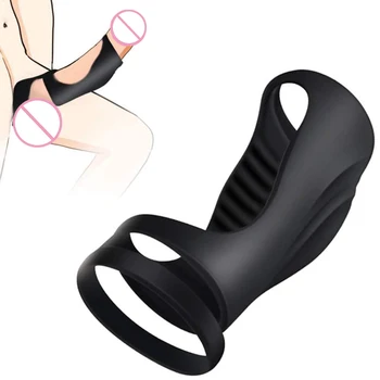 Silicone Penis Ring Third Ring Delay Ejaculation Penis Enlargement Sex Toys for Men Erection Cock Ring Reusable Penis Sleeve 2