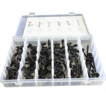 

54pcs Wiring Harness Wire Loom Routing Clips Conduit Black Six Kinds Nylon