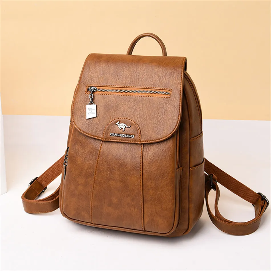 Винтажный рюкзак 3 в 1, женская кожаная сумка на плечо большой емкости, рюкзак для путешествий, школьная сумка для девочек-подростков