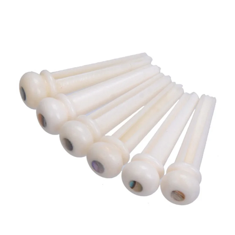 NEW-6Pcs настоящий костяной материал Акустическая гитара мост булавки с жемчужной оболочки точка
