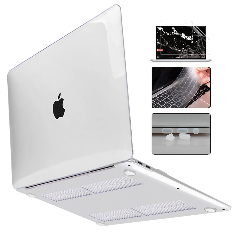 Redlai для MacBook Pro 16 дюймов Чехол A2141 выпуска, 16 дюймов чехол для ноутбука с клавиатурой, Защитная пленка для экрана, Жесткий Чехол - Цвет: Crystal Clear