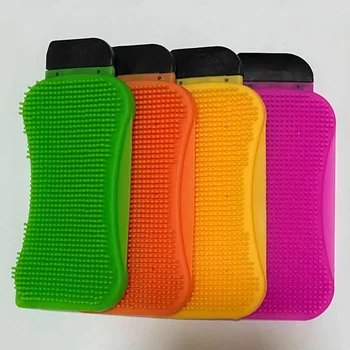 

3-in-1 Multifunctional Kitchen Silicone Dishwashing Brush Reusable Cleaning Sponge for Dishes and Scrubbers with Scraper JS22