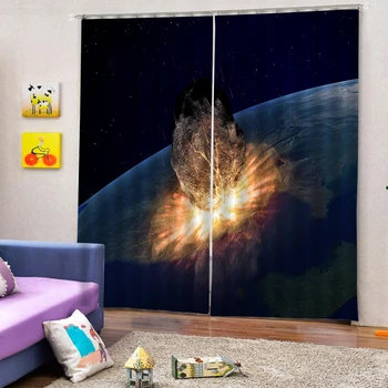 

Planet Curtains For Kitchen 3D Print Realistic Curtains Sunset Desert Blackout Curtain Photography Bedroom Curtain