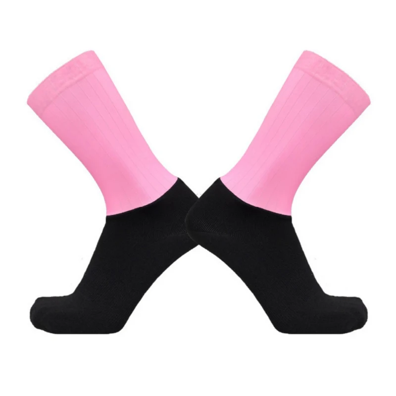Нескользящие силиконовые дышащие спортивные носки в полоску, носки для велоспорта, мужские спортивные носки для футбола, футбола, бега, Calcetines Ciclismo