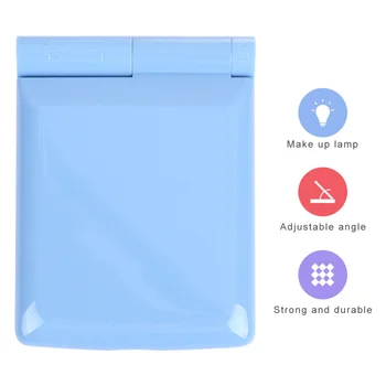 

Foldable Led Makeup Mirror Light Square With Two-Sided Handheld Makeup Mirror