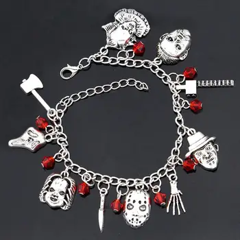 

Halloween Bracelets Jewelry Gifts Charm Bracelet Hockey Horror Charm Bracelet DIY Party Halloween Decoration